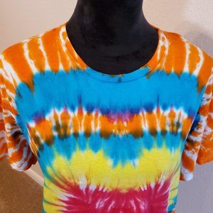 Tie Dye Boho short sleeves unisex T-shirt men's size M. 100% cotton.